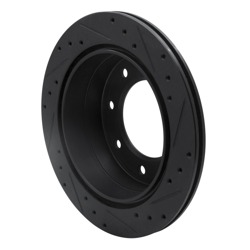 Picture of R1 00-11 Cadillac DTS Rear Left Drilled & Slotted Black Brake Rotor