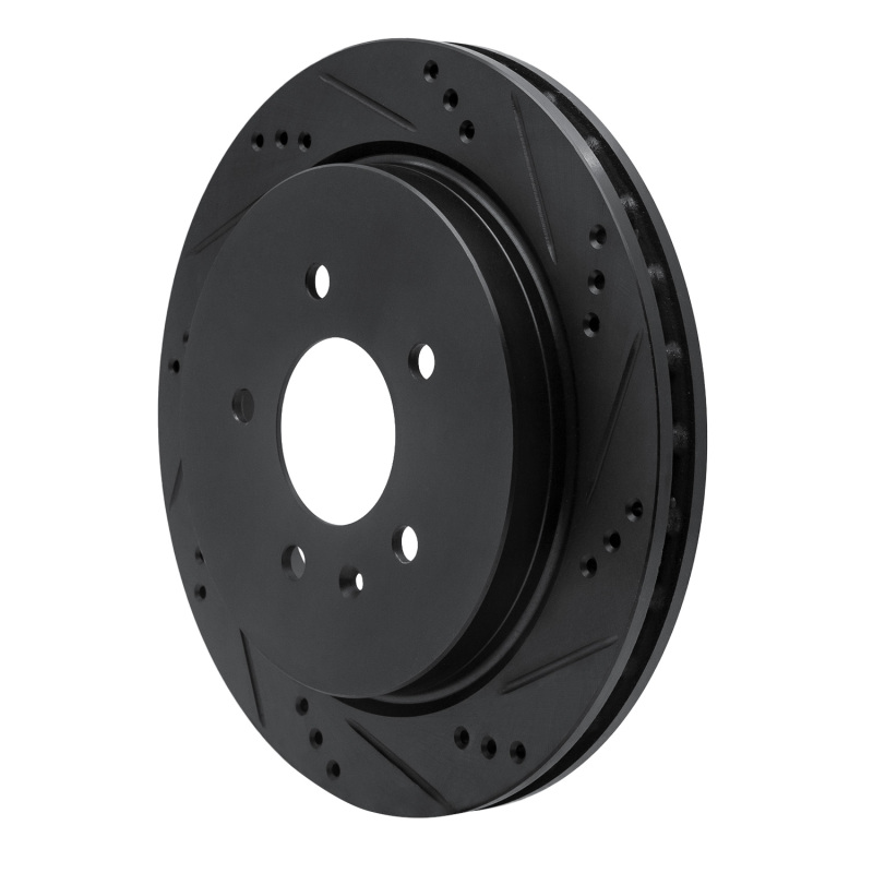 Picture of R1 03-11 Cadillac STS Rear Right Drilled & Slotted Black Brake Rotor