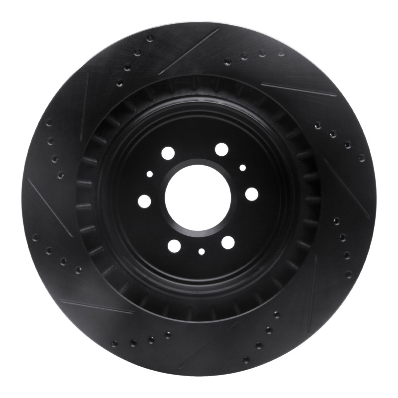 Picture of R1 04-11 Cadillac CTS Rear Right Drilled & Slotted Black Brake Rotor