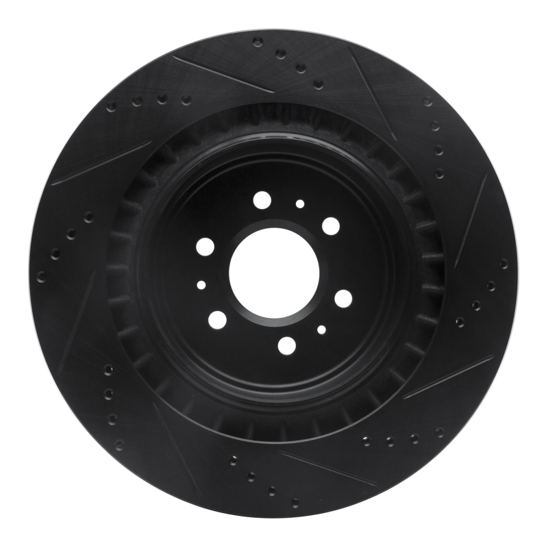 Picture of R1 04-11 Cadillac STS Rear Left Drilled & Slotted Black Brake Rotor