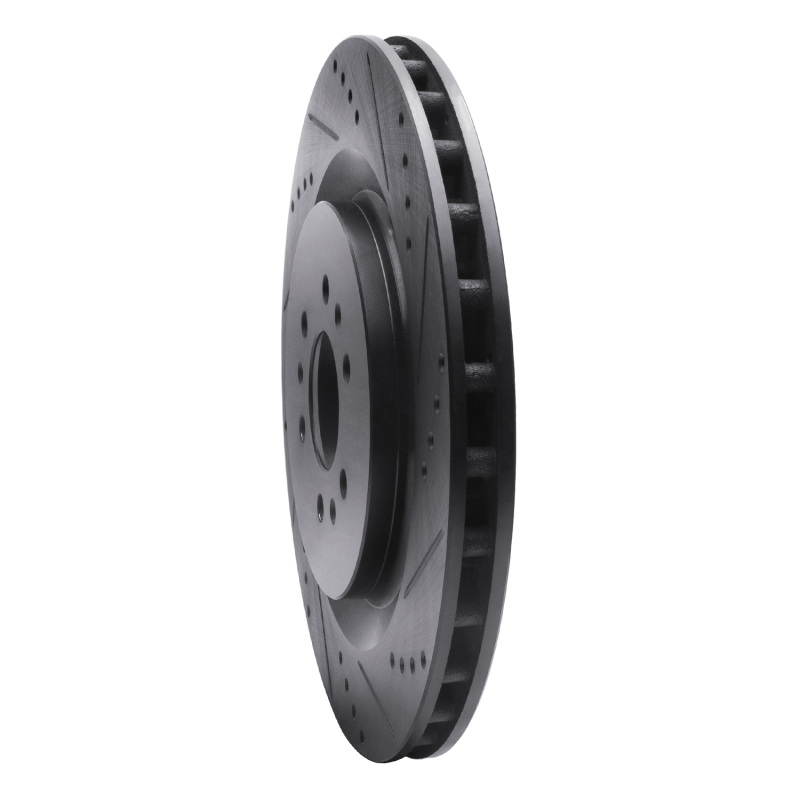 Picture of R1 04-11 Cadillac CTS Rear Right Drilled & Slotted Black Brake Rotor