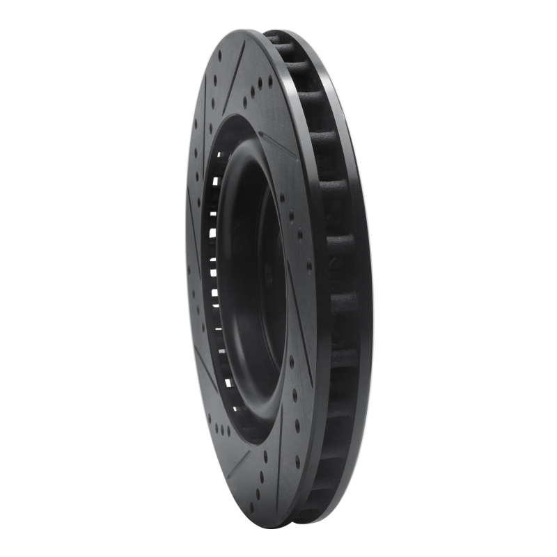 Picture of R1 05-13 Cadillac XLR Front Right Drilled & Slotted Black Brake Rotor