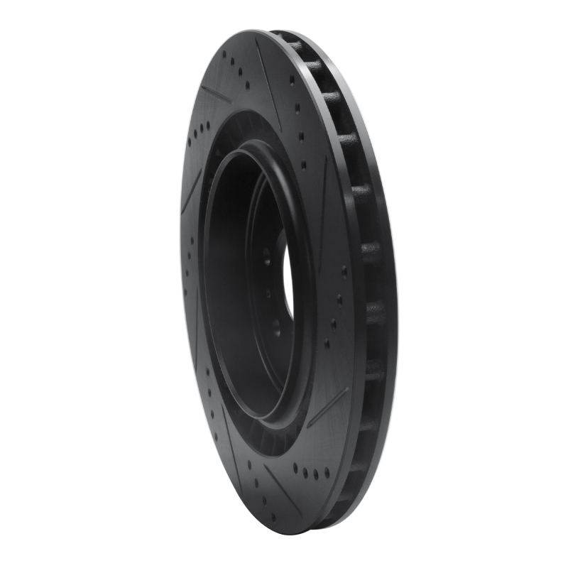 Picture of R1 04-11 Cadillac STS Rear Left Drilled & Slotted Black Brake Rotor
