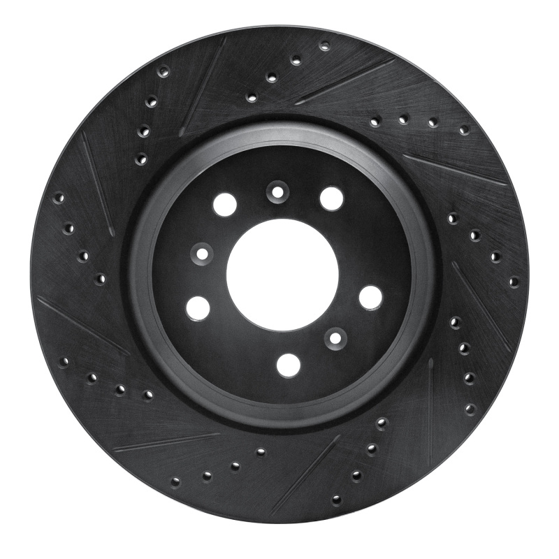 Picture of R1 06-16 Buick Allure Front Left Drilled & Slotted Black Brake Rotor
