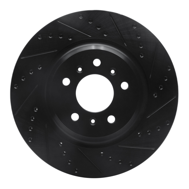 Picture of R1 06-16 Buick Lucerne Front Right Drilled & Slotted Black Brake Rotor