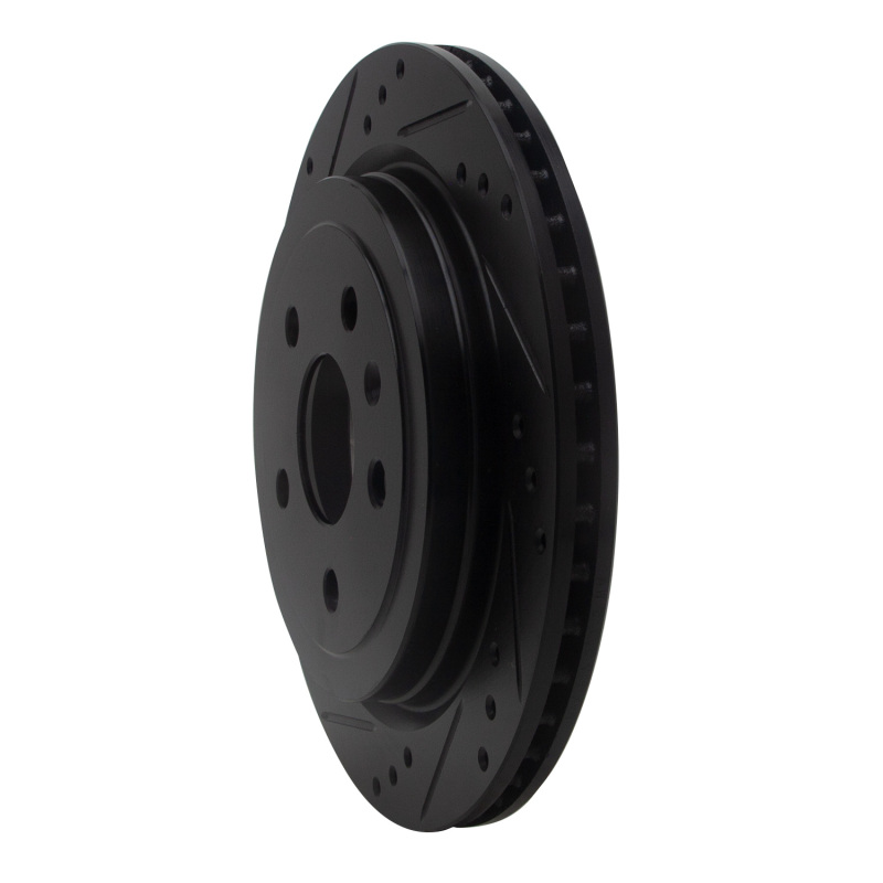 Picture of R1 08-19 Cadillac CTS Rear Left Drilled & Slotted Black Brake Rotor