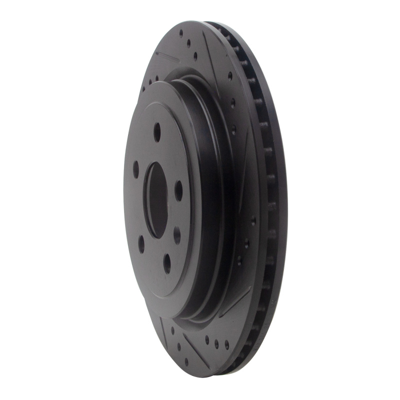 Picture of R1 08-19 Cadillac CTS Rear Right Drilled & Slotted Black Brake Rotor