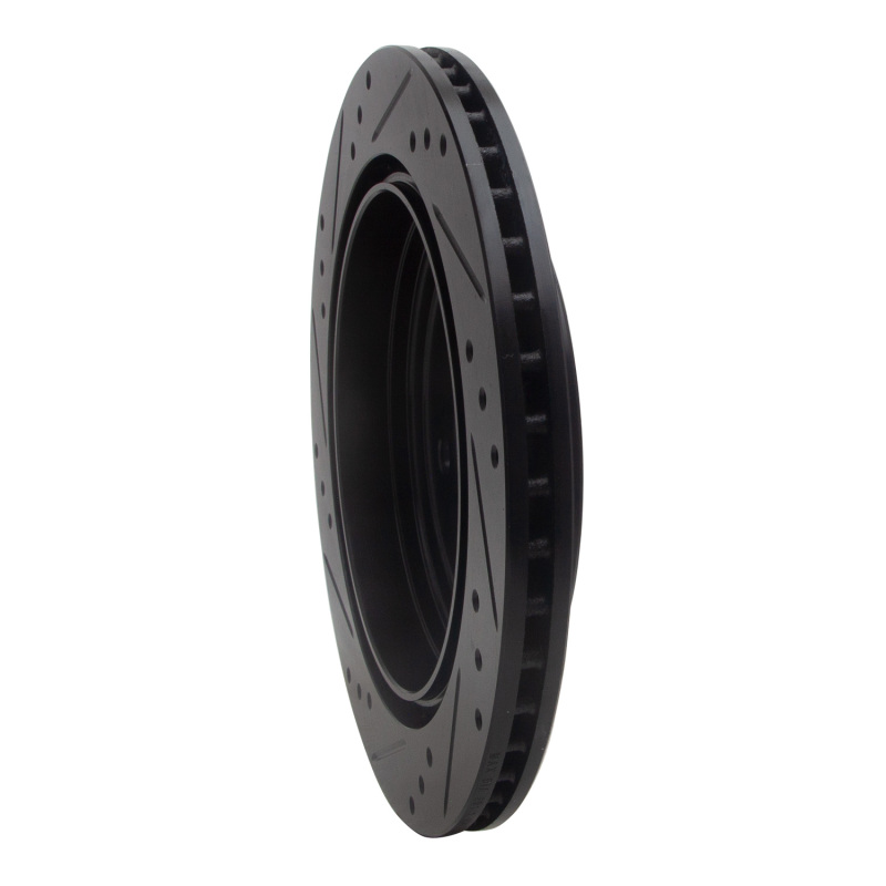 Picture of R1 08-19 Cadillac CTS Rear Right Drilled & Slotted Black Brake Rotor