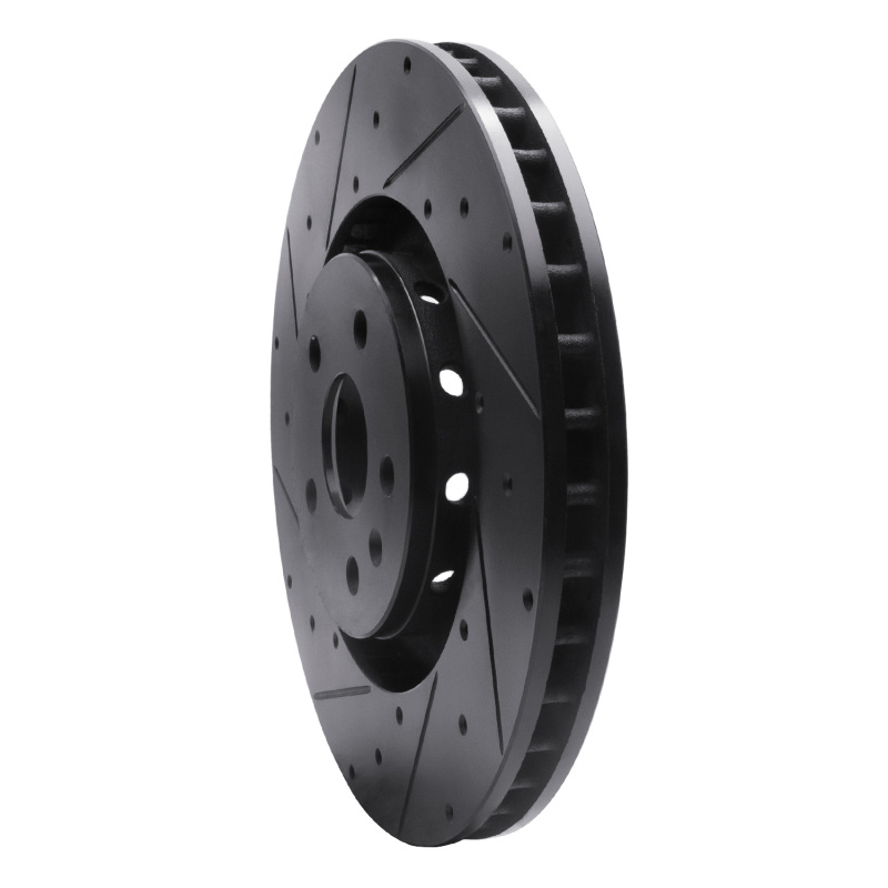 Picture of R1 09-15 Cadillac CTS Front Left Drilled & Slotted Black Brake Rotor