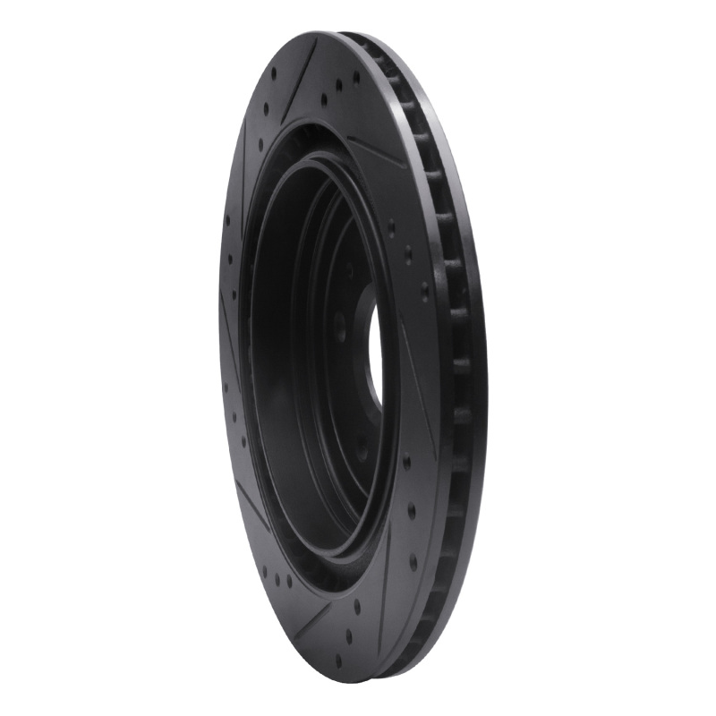 Picture of R1 08-14 Cadillac CTS Rear Right Drilled & Slotted Black Brake Rotor