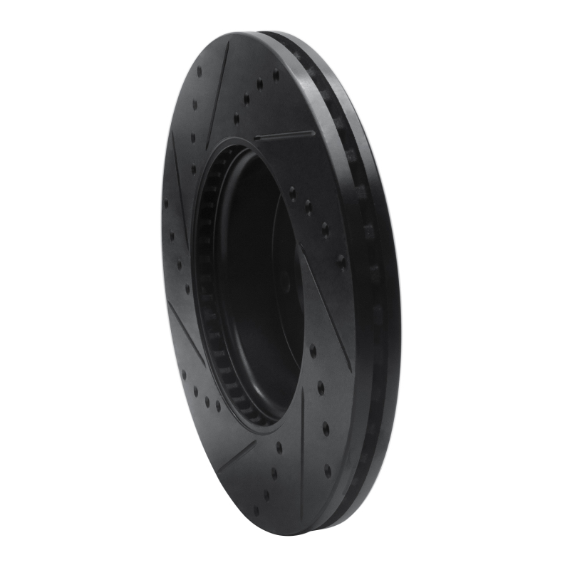 Picture of R1 13-25 Cadillac CT4 Front Right Drilled & Slotted Black Brake Rotor