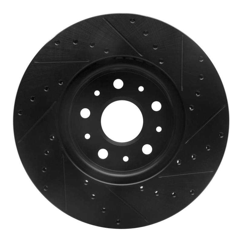 Picture of R1 14-20 Cadillac CTS Front Left Drilled & Slotted Black Brake Rotor