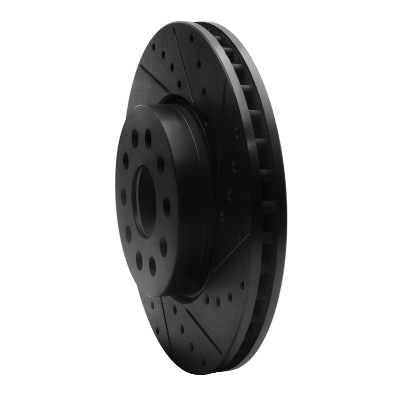 Picture of R1 14-20 Cadillac CT6 Front Right Drilled & Slotted Black Brake Rotor