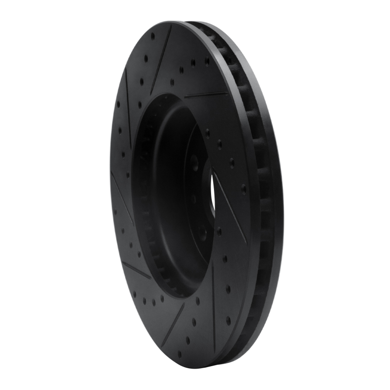 Picture of R1 14-20 Cadillac CT6 Front Right Drilled & Slotted Black Brake Rotor