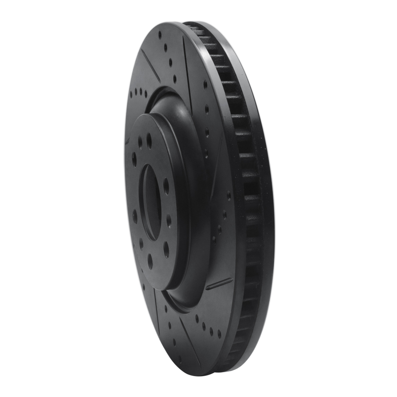 Picture of R1 04-09 Cadillac SRX Front Right Drilled & Slotted Black Brake Rotor