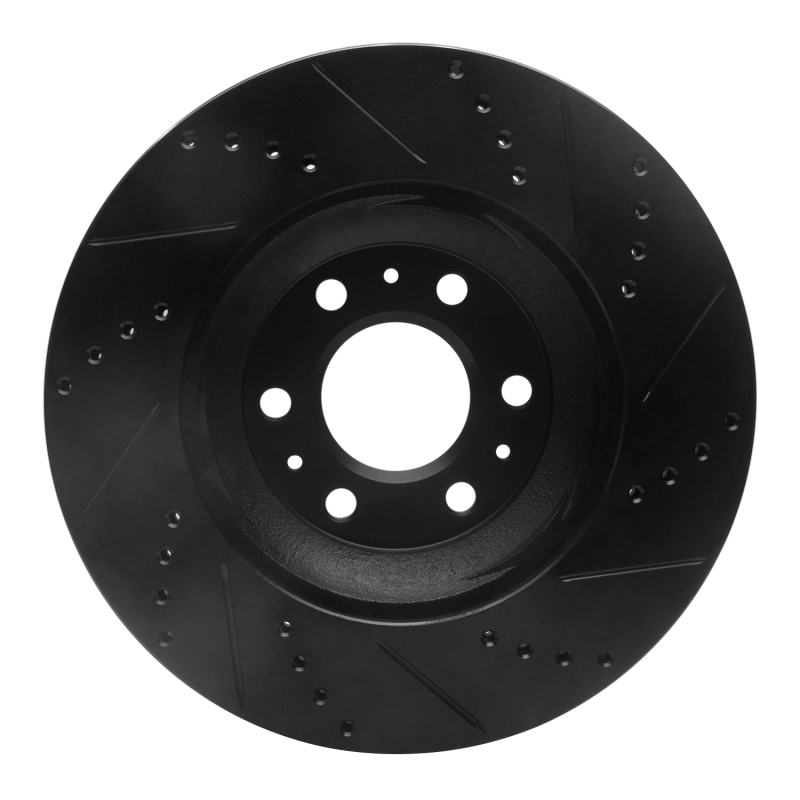Picture of R1 04-09 Cadillac SRX Front Left Drilled & Slotted Black Brake Rotor