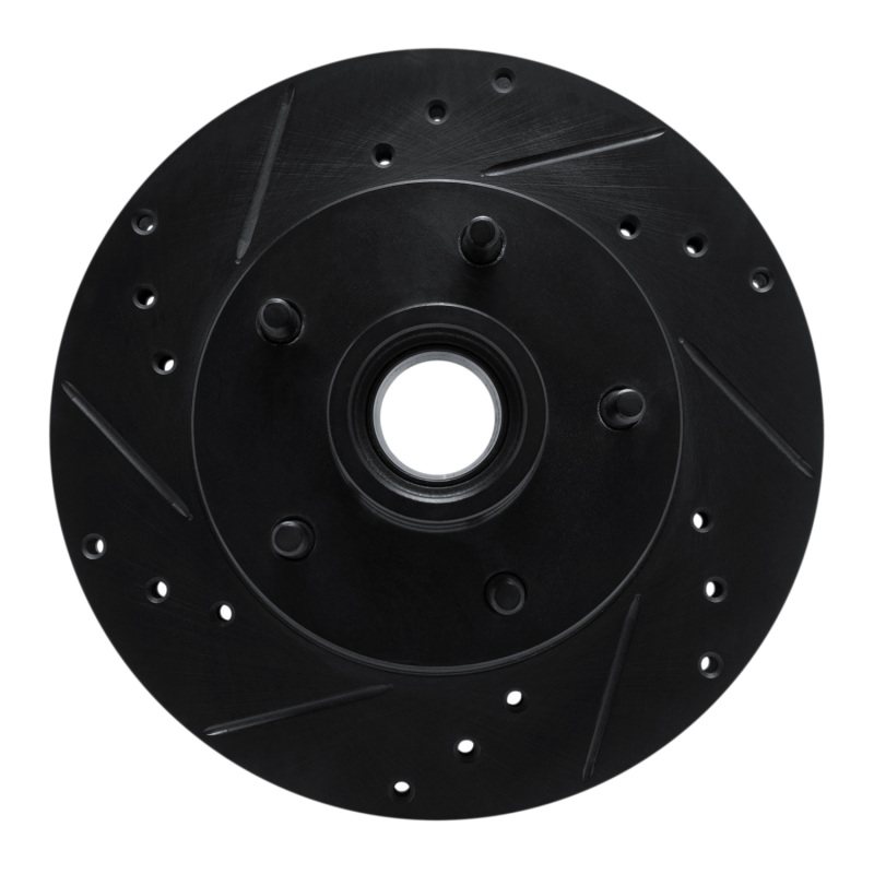 Picture of R1 78-78 Buick Regal Front Left Drilled & Slotted Black Brake Rotor