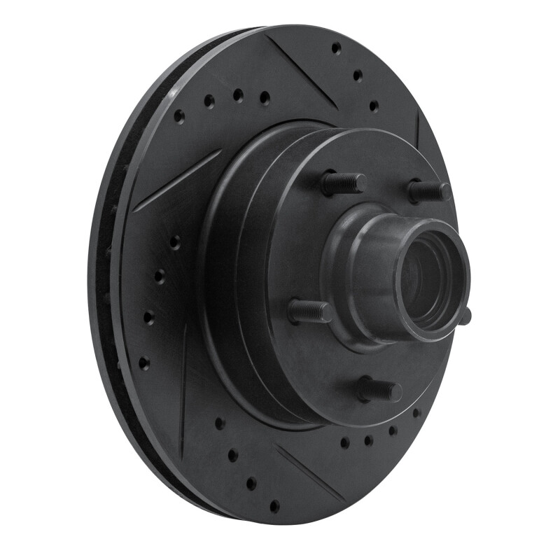 Picture of R1 70-81 Buick Estate Wagon Front Right Drilled & Slotted Black Brake Rotor