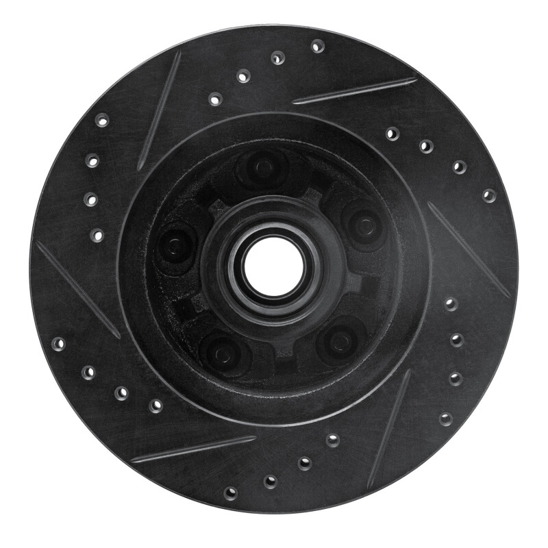 Picture of R1 70-81 Buick Estate Wagon Front Right Drilled & Slotted Black Brake Rotor