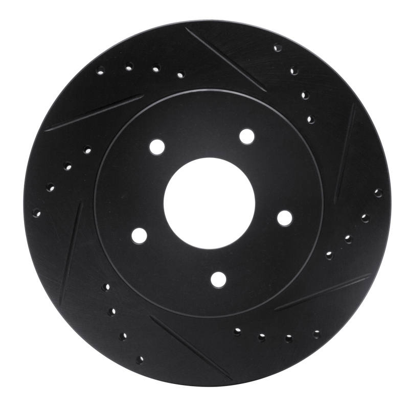 Picture of R1 63-82 Chevrolet Corvette Front Right Drilled & Slotted Black Brake Rotor