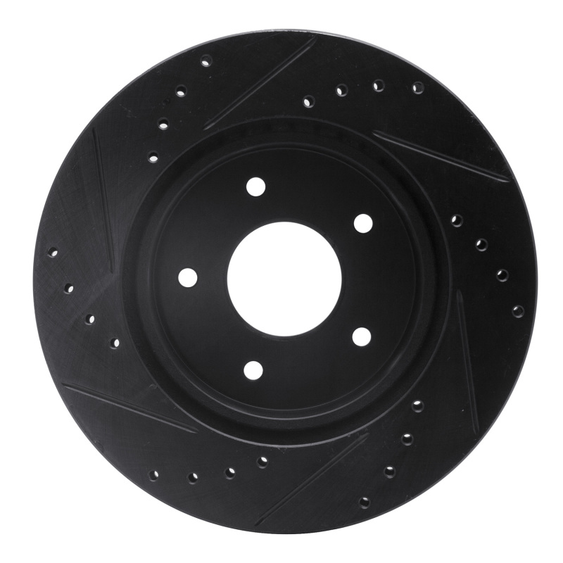 Picture of R1 63-82 Chevrolet Corvette Front Right Drilled & Slotted Black Brake Rotor