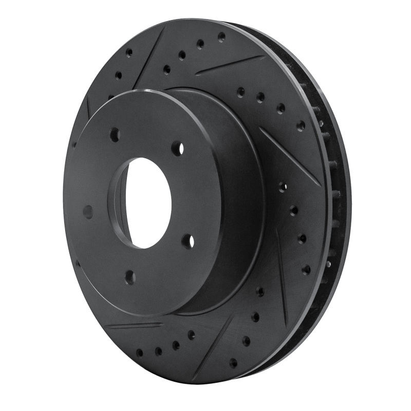 Picture of R1 63-82 Chevrolet Corvette Front Left Drilled & Slotted Black Brake Rotor