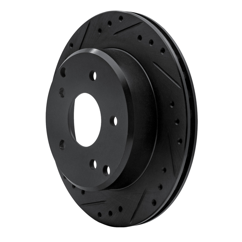 Picture of R1 84-87 Chevrolet Corvette Rear Left Drilled & Slotted Black Brake Rotor