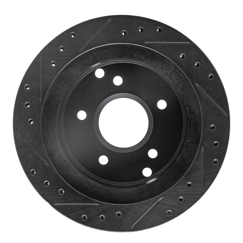 Picture of R1 84-87 Chevrolet Corvette Rear Right Drilled & Slotted Black Brake Rotor