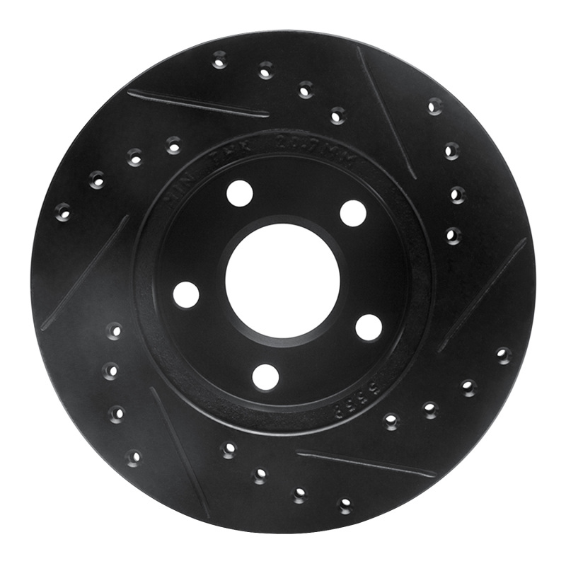 Picture of R1 85-91 Buick Skylark Front Left Drilled & Slotted Black Brake Rotor