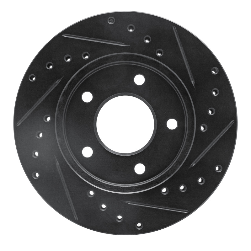 Picture of R1 88-96 Buick Regal Front Left Drilled & Slotted Black Brake Rotor