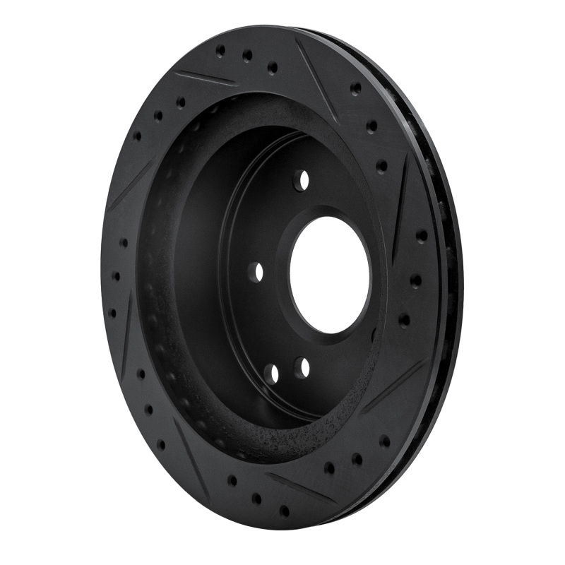 Picture of R1 84-87 Chevrolet Corvette Rear Left Drilled & Slotted Black Brake Rotor