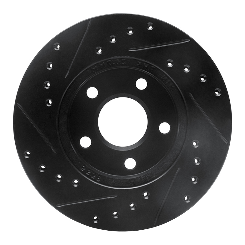 Picture of R1 85-91 Buick Skylark Front Right Drilled & Slotted Black Brake Rotor