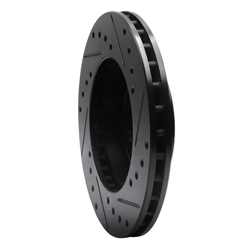 Picture of R1 85-91 Buick Skylark Front Left Drilled & Slotted Black Brake Rotor