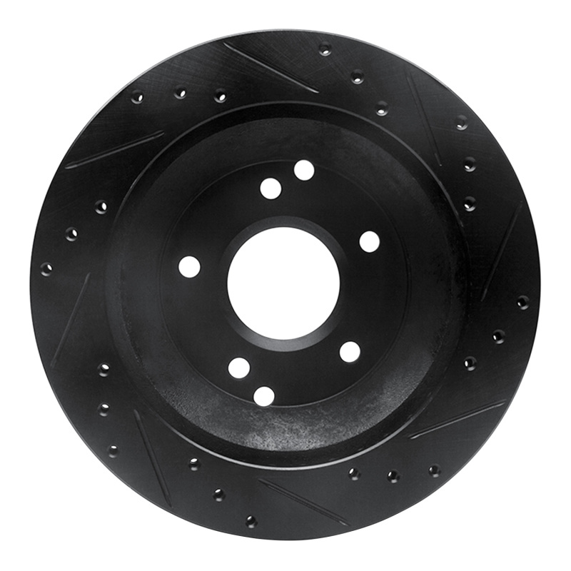Picture of R1 88-96 Chevrolet Corvette Rear Left Drilled & Slotted Black Brake Rotor