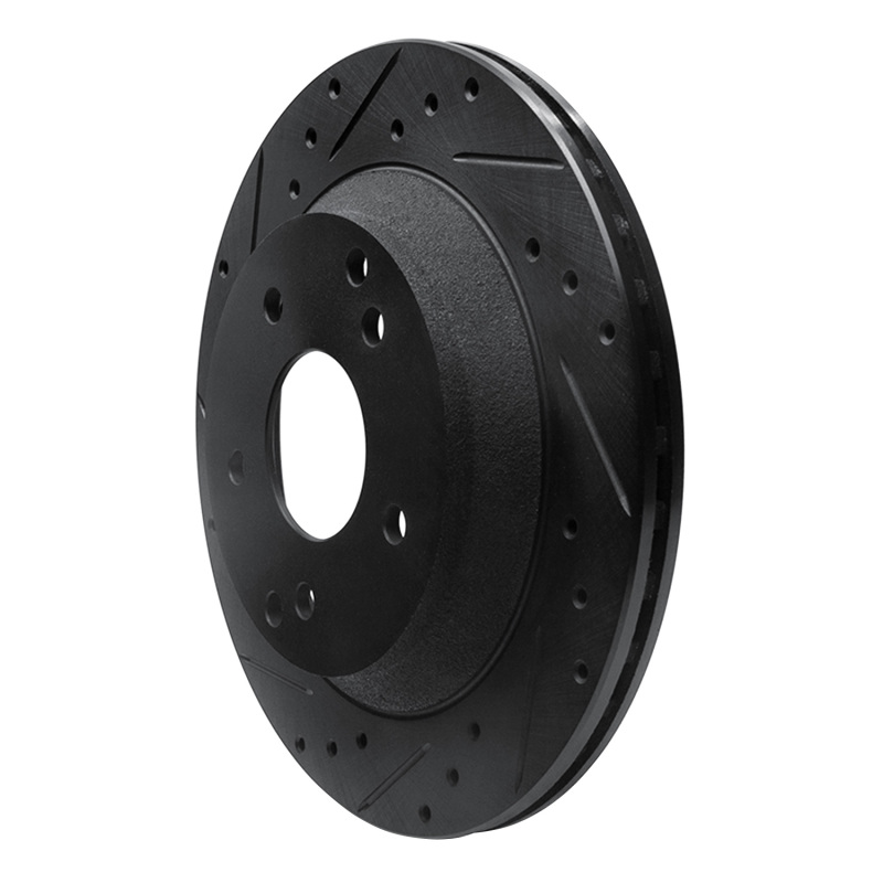 Picture of R1 88-96 Chevrolet Corvette Rear Left Drilled & Slotted Black Brake Rotor