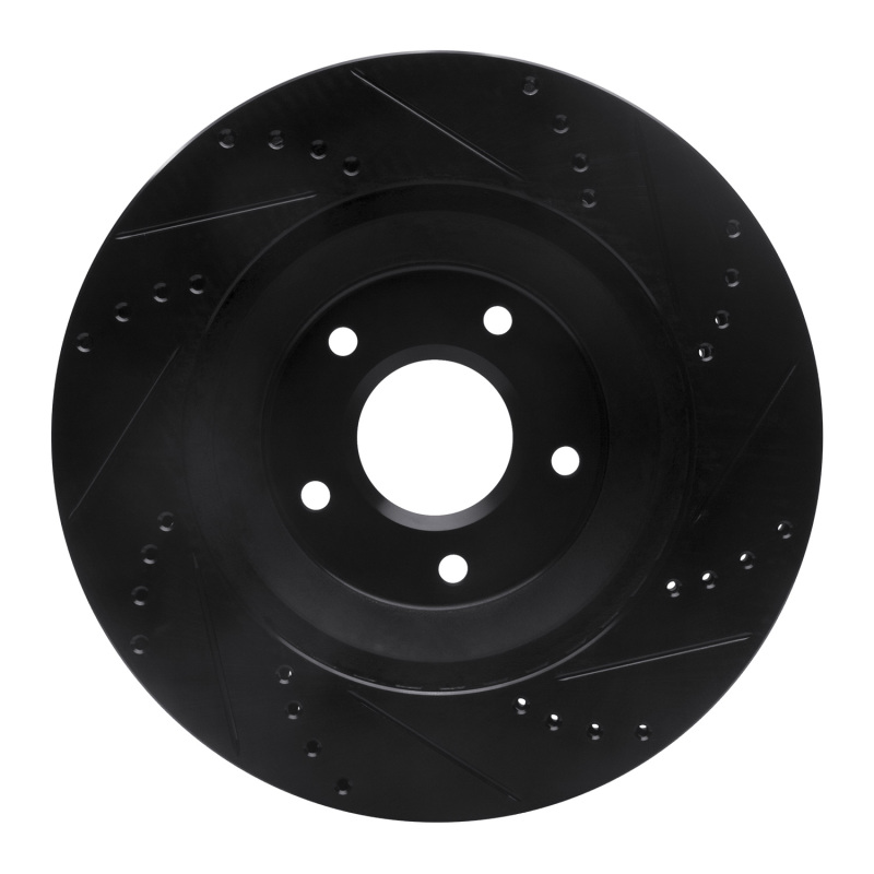 Picture of R1 88-96 Chevrolet Corvette Right Front Drilled & Slotted Black Brake Rotor