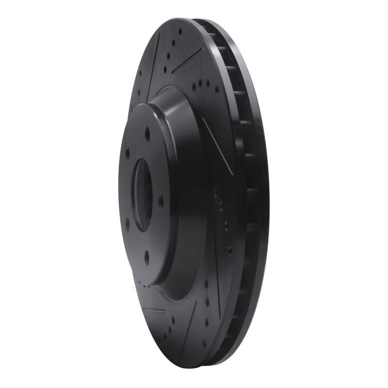 Picture of R1 88-96 Chevrolet Corvette Right Front Drilled & Slotted Black Brake Rotor