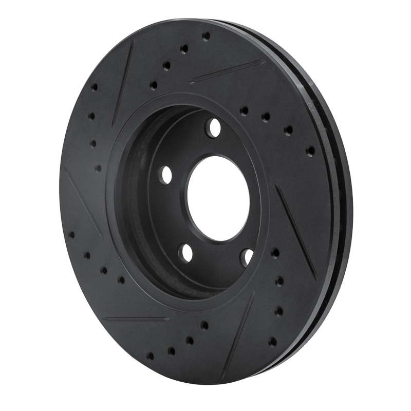 Picture of R1 04-08 Chevrolet Malibu Front Right Drilled & Slotted Black Brake Rotor