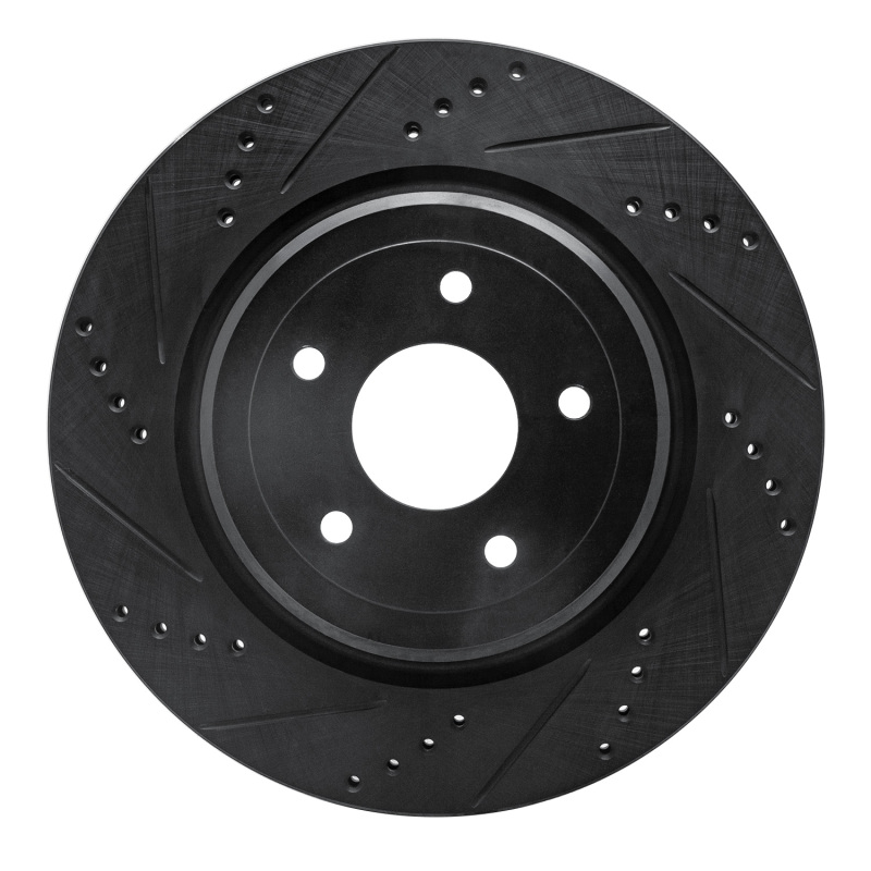 Picture of R1 06-13 Chevrolet Corvette Rear Left Drilled & Slotted Black Brake Rotor