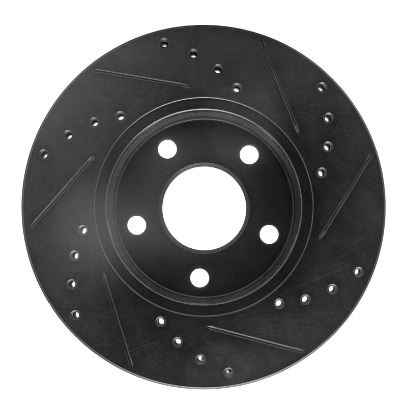 Picture of R1 04-08 Chevrolet Malibu Front Left Drilled & Slotted Black Brake Rotor