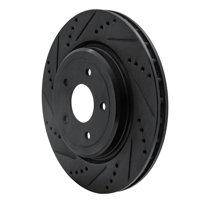 Picture of R1 06-13 Chevrolet Corvette Rear Left Drilled & Slotted Black Brake Rotor