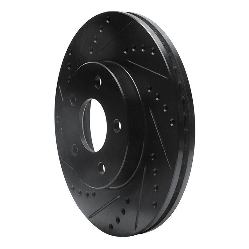 Picture of R1 07-10 Chevrolet Cobalt Front Left Drilled & Slotted Black Brake Rotor