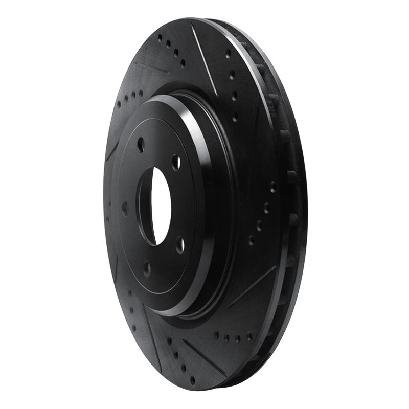Picture of R1 06-13 Chevrolet Corvette Rear Right Drilled & Slotted Black Brake Rotor