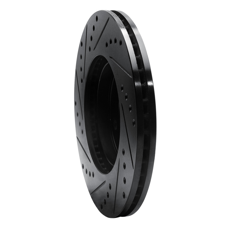 Picture of R1 07-10 Chevrolet Cobalt Front Right Drilled & Slotted Black Brake Rotor