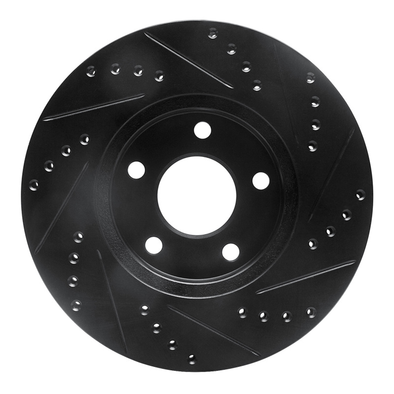 Picture of R1 07-10 Chevrolet Cobalt Front Left Drilled & Slotted Black Brake Rotor