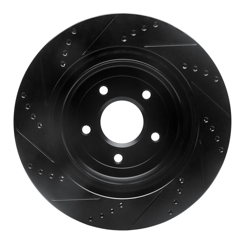 Picture of R1 06-13 Chevrolet Corvette Rear Right Drilled & Slotted Black Brake Rotor