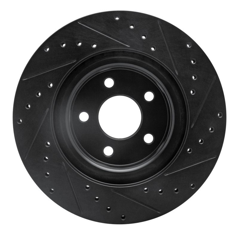 Picture of R1 07-10 Chevrolet Cobalt Front Left Drilled & Slotted Black Brake Rotor