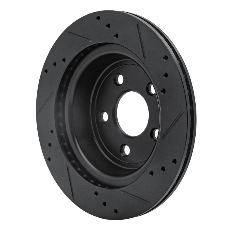 Picture of R1 08-10 Chevrolet Cobalt Rear Left Drilled & Slotted Black Brake Rotor