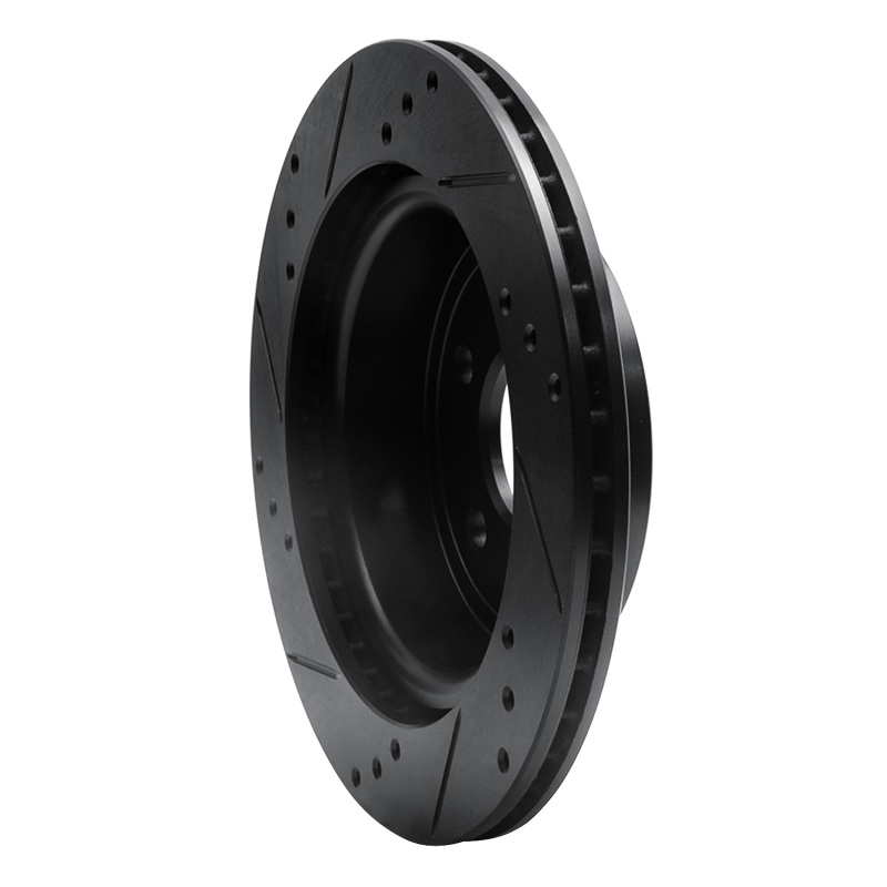 Picture of R1 08-10 Chevrolet Cobalt Rear Right Drilled & Slotted Black Brake Rotor