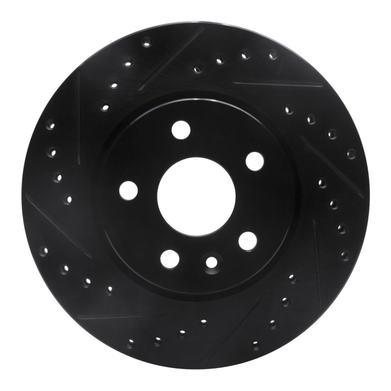 Picture of R1 11-23 Chevrolet Bolt EUV Front Right Drilled & Slotted Black Brake Rotor
